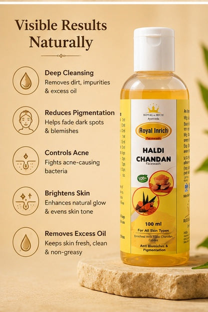 Royal In Rich Haldi Chandan Face Wash – Anti Blemishes & Pigmentation Face Wash | 100ml