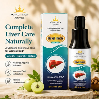 Royal In Rich Herbal Liver Syrup – Ayurvedic Liver Tonic for Digestion, Detox & Appetite Support | 450ml + 50ml Extra