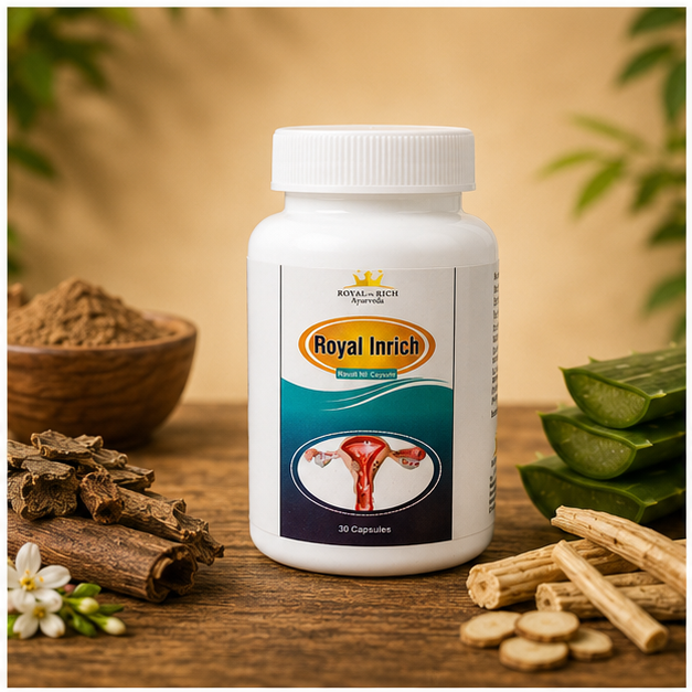 Royal In Rich Rasoli Nil Capsules – Ayurvedic Women's Wellness Capsules for Uterine Health | 30 Capsules
