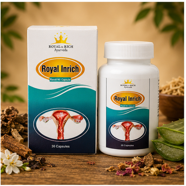 Royal In Rich Rasoli Nil Capsules – Ayurvedic Women's Wellness Capsules for Uterine Health | 30 Capsules