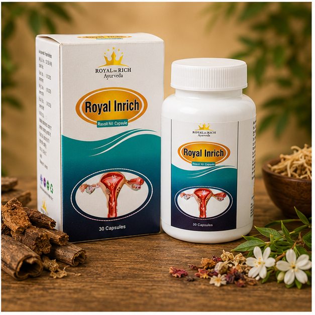 Royal In Rich Rasoli Nil Capsules – Ayurvedic Women's Wellness Capsules for Uterine Health | 30 Capsules