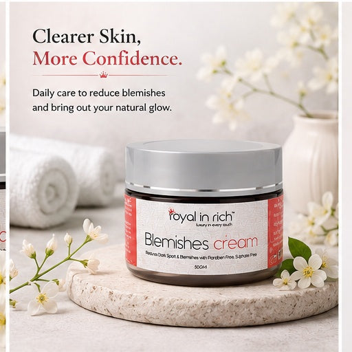 Royal In Rich Blemishes Cream – For Dark Spots, Blemishes & Uneven Skin Tone | 50gm