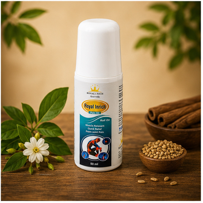 Royal In Rich Pain Oil Roll On – Ayurvedic Muscle & Joint Pain Relief Oil | 50ml